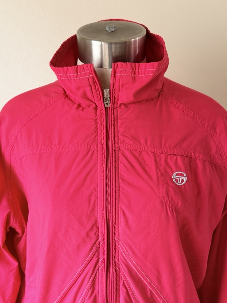 Vintage Htf Sergio Tacchini Nylon Track Jacket Pink Sz Large — image 2 of 7